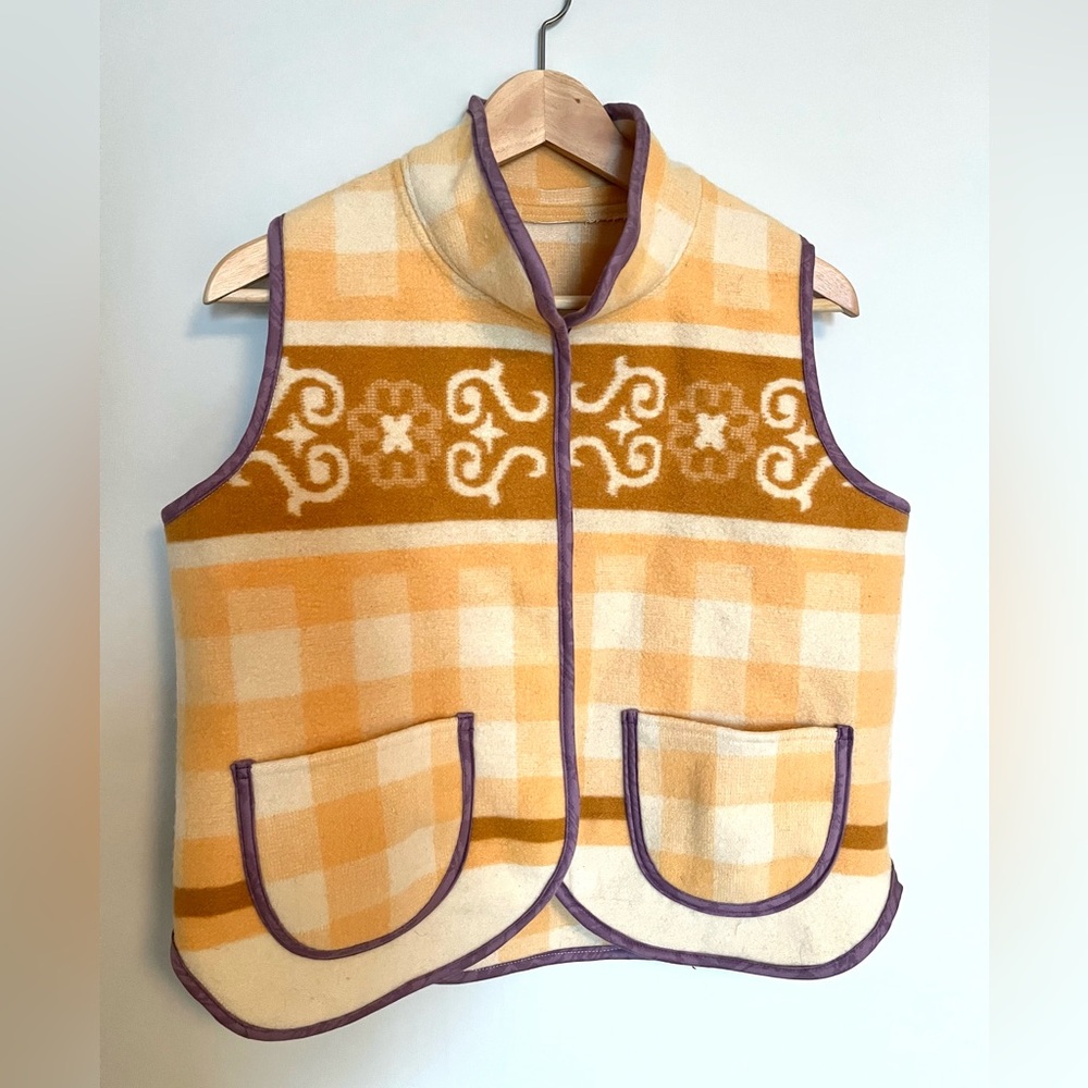Upcycled vintage wool vest Small